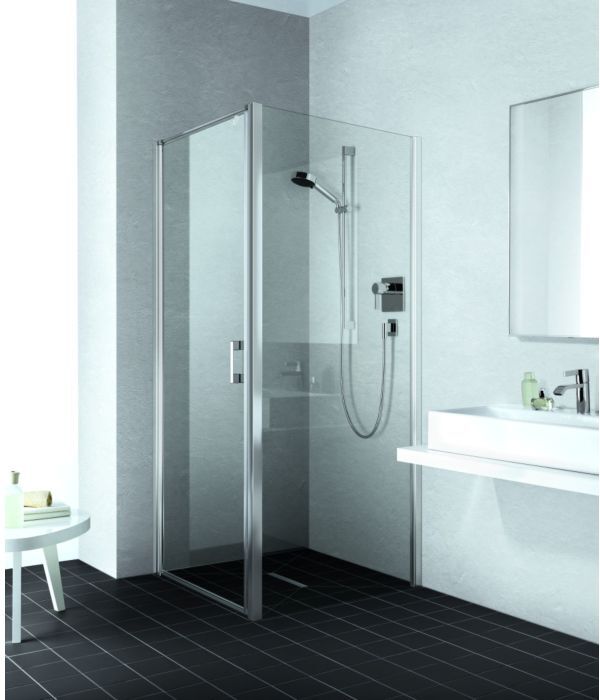 Kermi Liga Seitenwand LITWD093201AK 93x200cm, silber mattglanz, ESG klar, auf Duschplatz