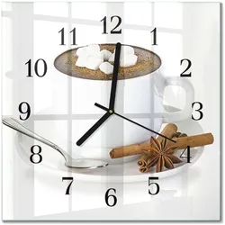 WANDUHR aus Glas 30x30 cm - Schokolade