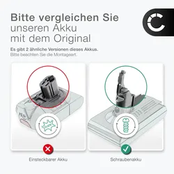 Cellonic Akku für Dyson V8 Absolute, Origin, kabelloser Staubsauger Nickel/Gelb, Staubsauger Zubehör, Gelb, Schwarz