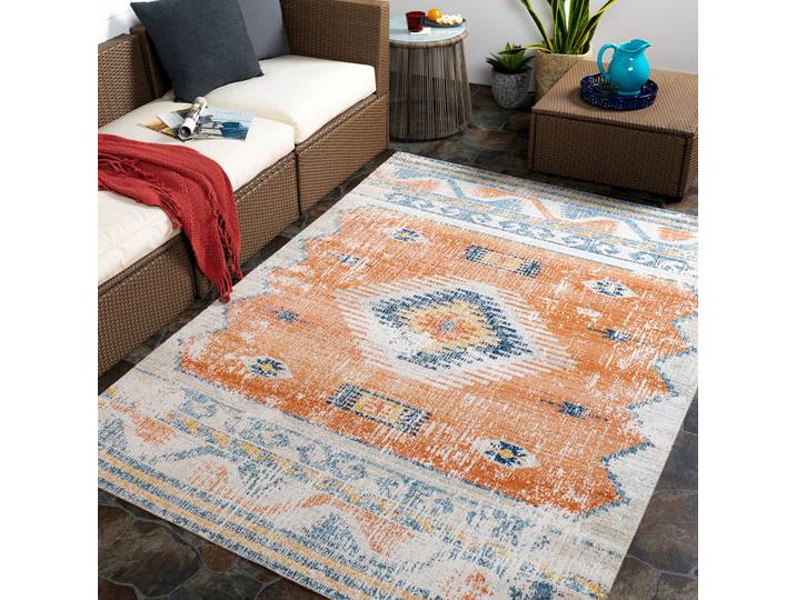 Teppich LIVABLISS BAGO , orange, B:200cm H:5,1mm L:275cm, Polyester, Teppiche, Teppich