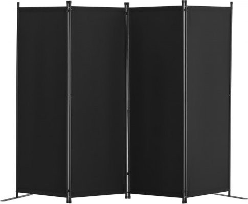 VEVOR Room Divider 4-delig vouwscherm, zwart, B/D/H: 228 x 45 x 172,5 cm