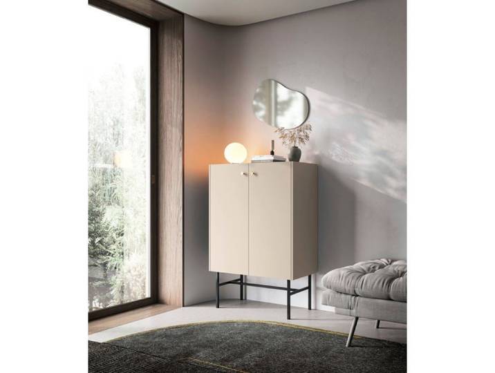 Buffet haut 2 portes - DIVENOS - 93 cm - grège