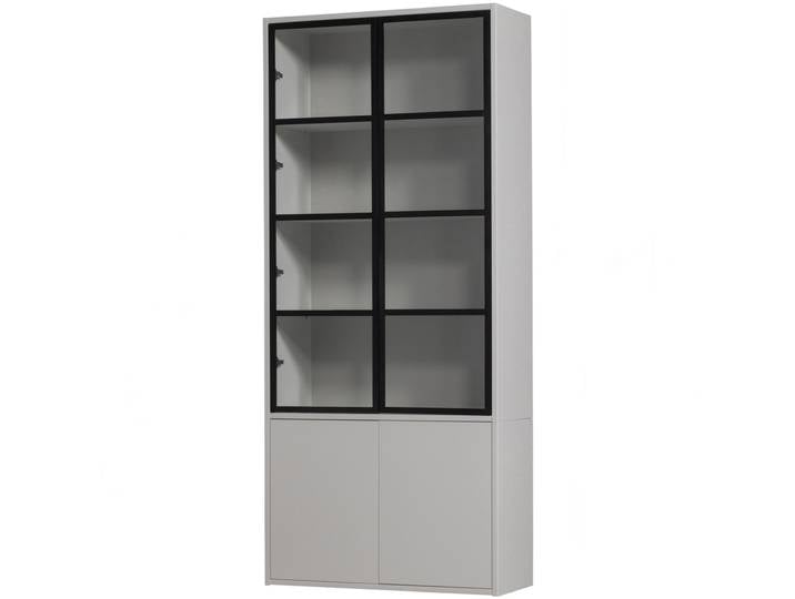 Vitrine BASIC 101 x 230 cm nebelgrau/schwarz