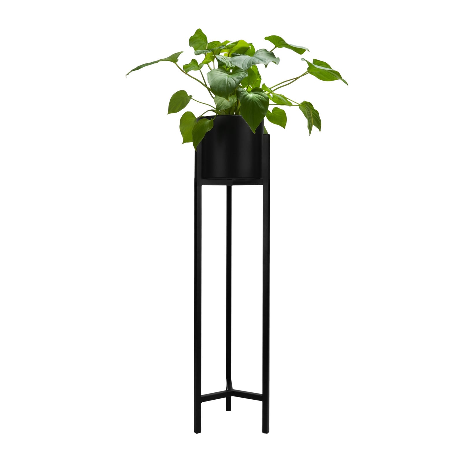 QUVIO Plantenstandaard inclusief pot van metaal - H 90 x B 22 x D 22 cm
