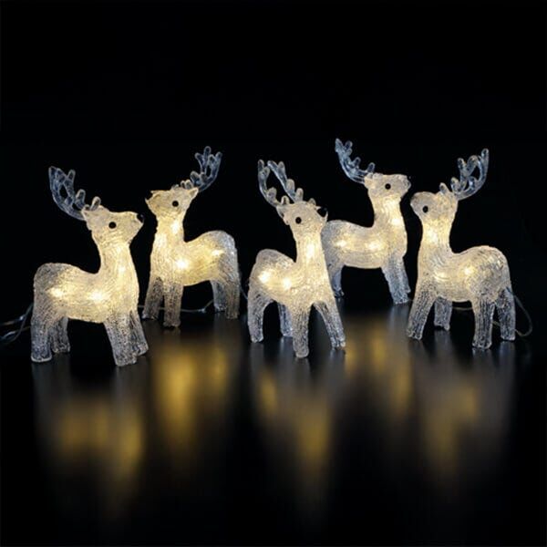 Noma Set of 5 Acrylic Reindeer String Lights