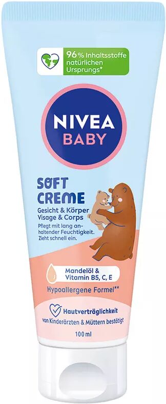Nivea - Baby Plege-Creme, Soft Pflege Creme, 100  ml
