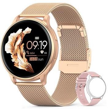 Inspire Daily Merch Smart Watch Women Bluetooth Call Custom Dial Men Fitness Tracker Sport Heart Rate Smartwatch rosegold