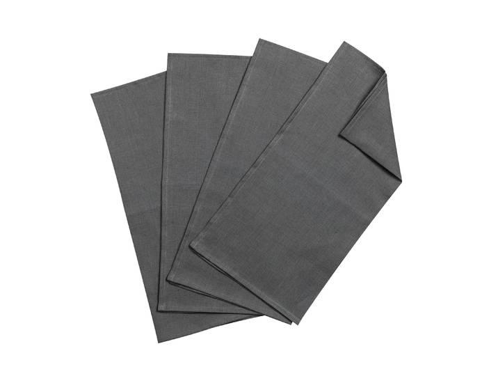 Scandi Living Serviettes de table Clean 45 x 45 cm lot de 4 charbon de bois