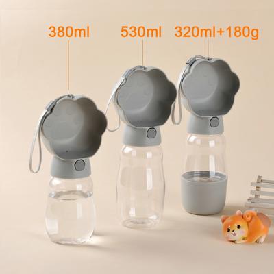 On Spot Shop Outdoor Portable Dog Water Bottle With Food Container, Travel Pet Drinking Bowl & Feeder For Small, Large Dogs gray 530ml pet