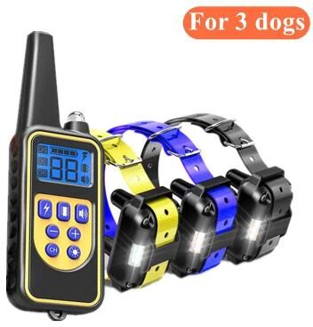 Uplift Essentials Electric Dog Training Collar With Remote Waterproof & Rechargeable l 3 Yellow Blue Black