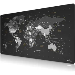Titanwolf Gaming Mauspad, XXXL Speed Gaming Mausmatte, Mousepad Extragrosse Fläche von 1600 x 800mm, Weltkarte (XXL), Mausmatte, Grau, Schwarz, Weiss