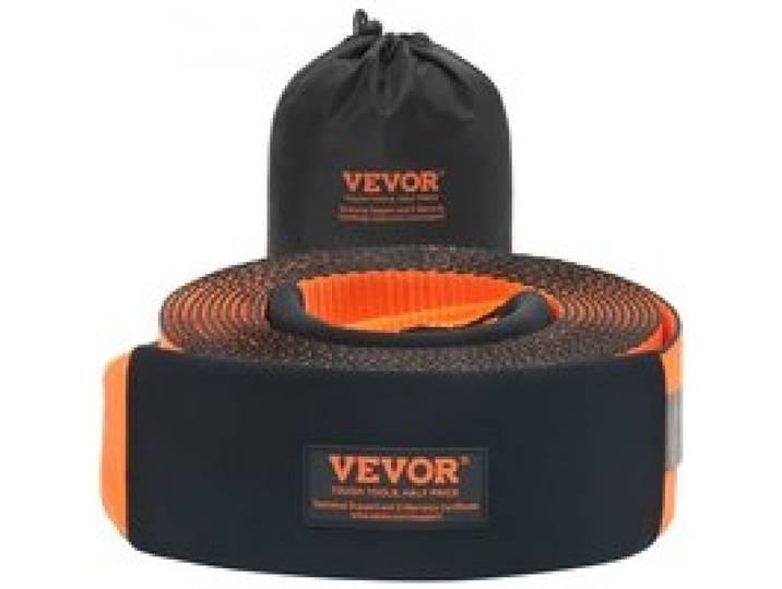 VEVOR Abschleppgurt 101,6 mm x 9,1 m, 21092 kg Bruchfestigkeit, dreifach verstärkte Schlaufengurte, Abschleppen und Bergen im Gelände, extreme Wetterbeständigkeit, Schutzhüllen und Aufbewahrungstasche