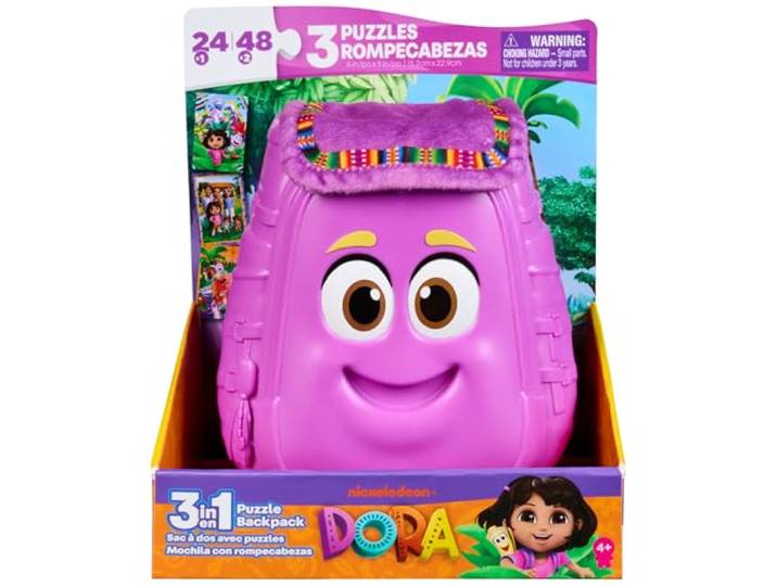 Spin Master Games panoramische 3-in-1 Dora-puzzel, 24 en 48 stukken, kinderpuzzel, schermloze STEM-activiteit