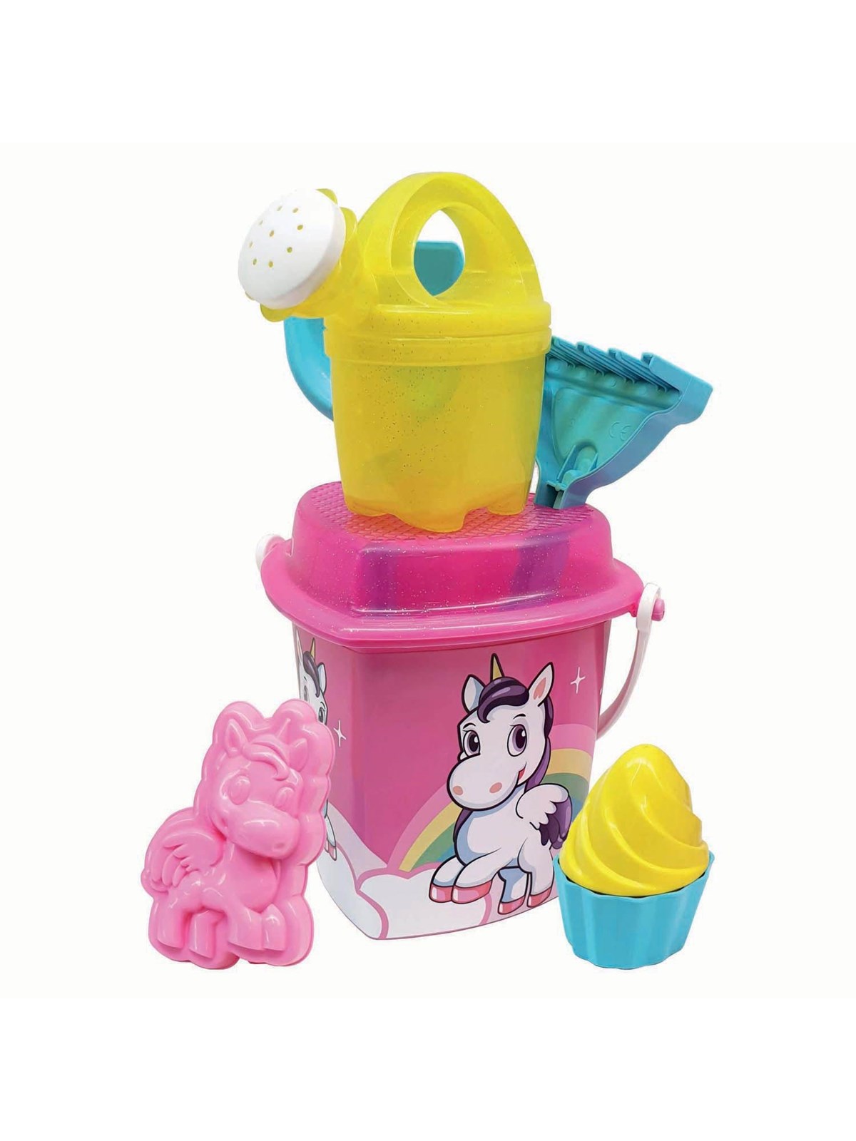 Androni Bucket Beach Set Unicorn 8pcs.