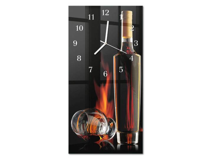 Tulup Wanduhr 30x60 cm - Abstraktion, Schwarz, Glas, Rechteckig, 30x60x0.4 cm, Dekoration, Uhren, Wanduhren