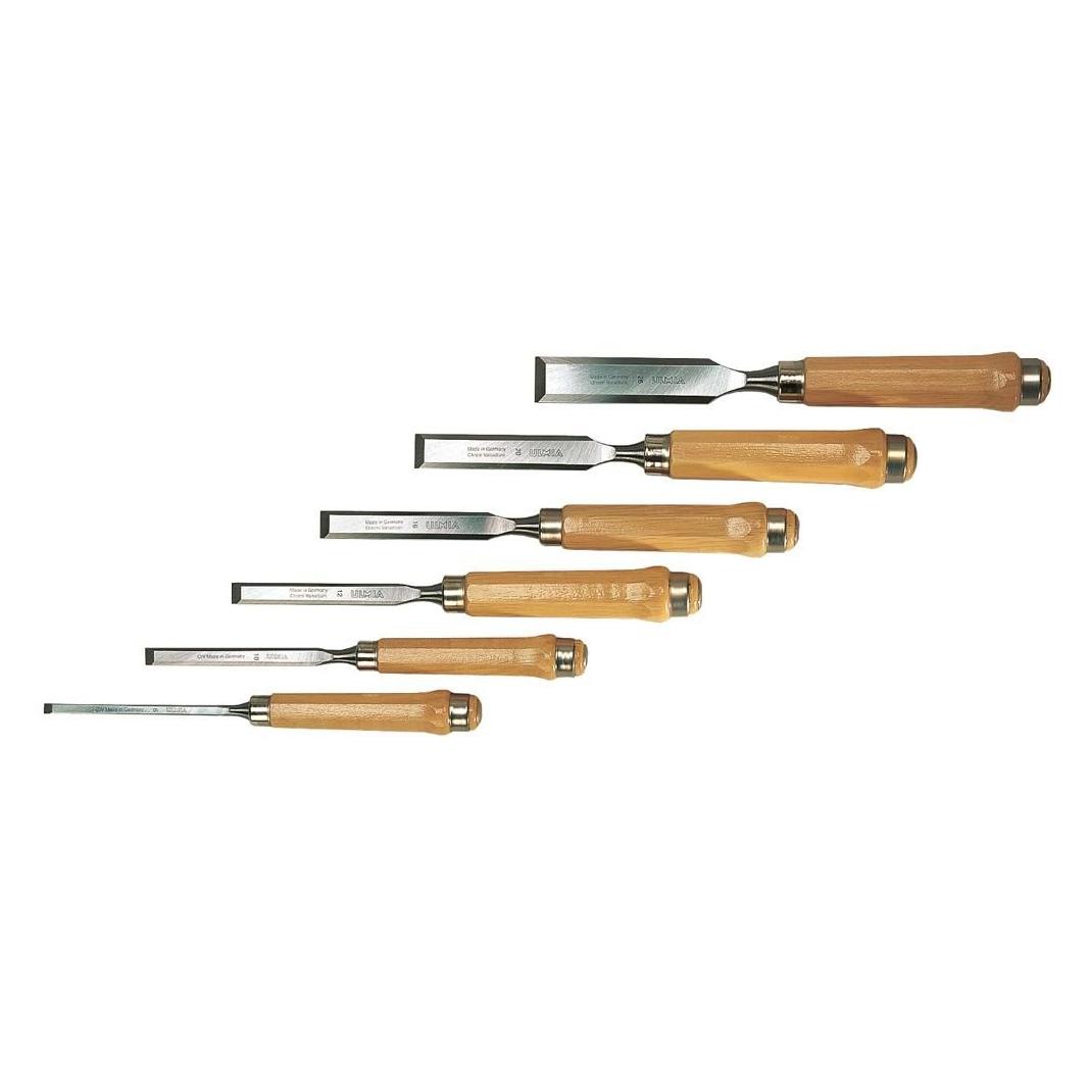Magni ULMIA Stechbeitelsatz 6 Stück, Grösse 6, 10, 12, 16, 20, 26 mm mit - ovale Form, zur Bearbeitung von (46549094)
