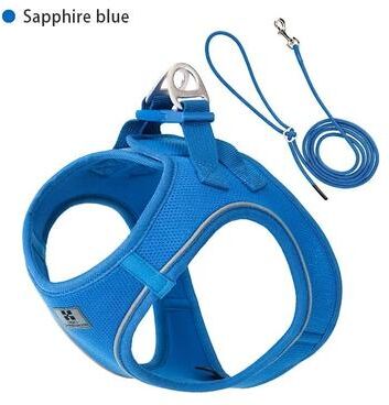 Uplift Essentials Safe Stride Reflective Dog Harness & Leash Set blue s