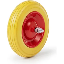 Wiltec, Zubehör Gartenwerkzeug, Schubkarren PU Rad 3.50-8 Vollgummi Polyurethan Reifen pannensicher