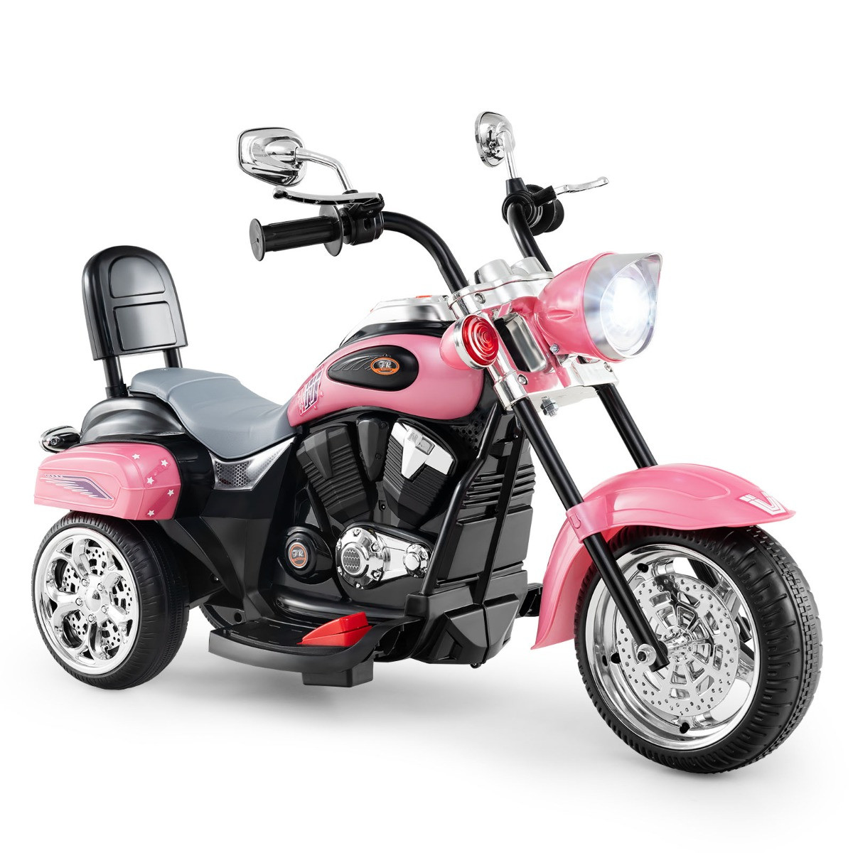 Costway 6V Elektrische Motorfiets voor Kinderen Lichtroze