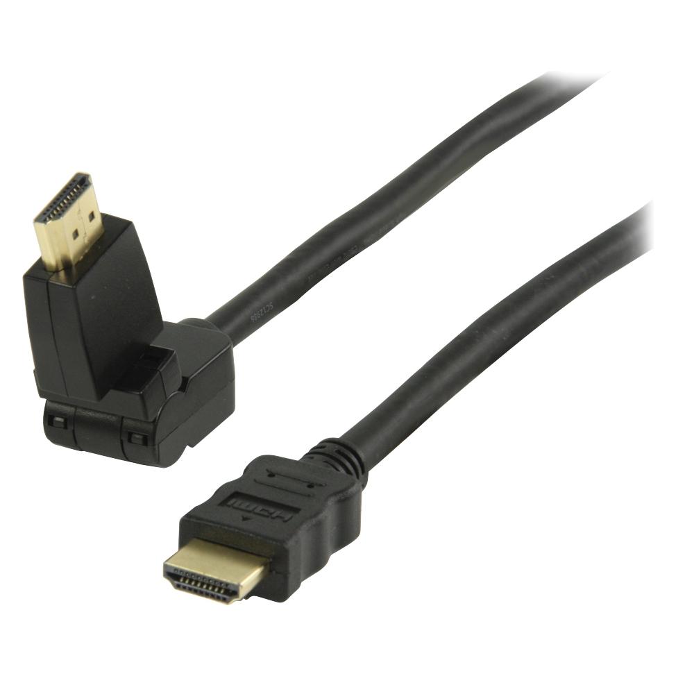 Valueline HDMI kabel otočný pozlacený konektor černá / Video kabel / 3D/4K / 3 m (3 m) (VGVP34290B30)