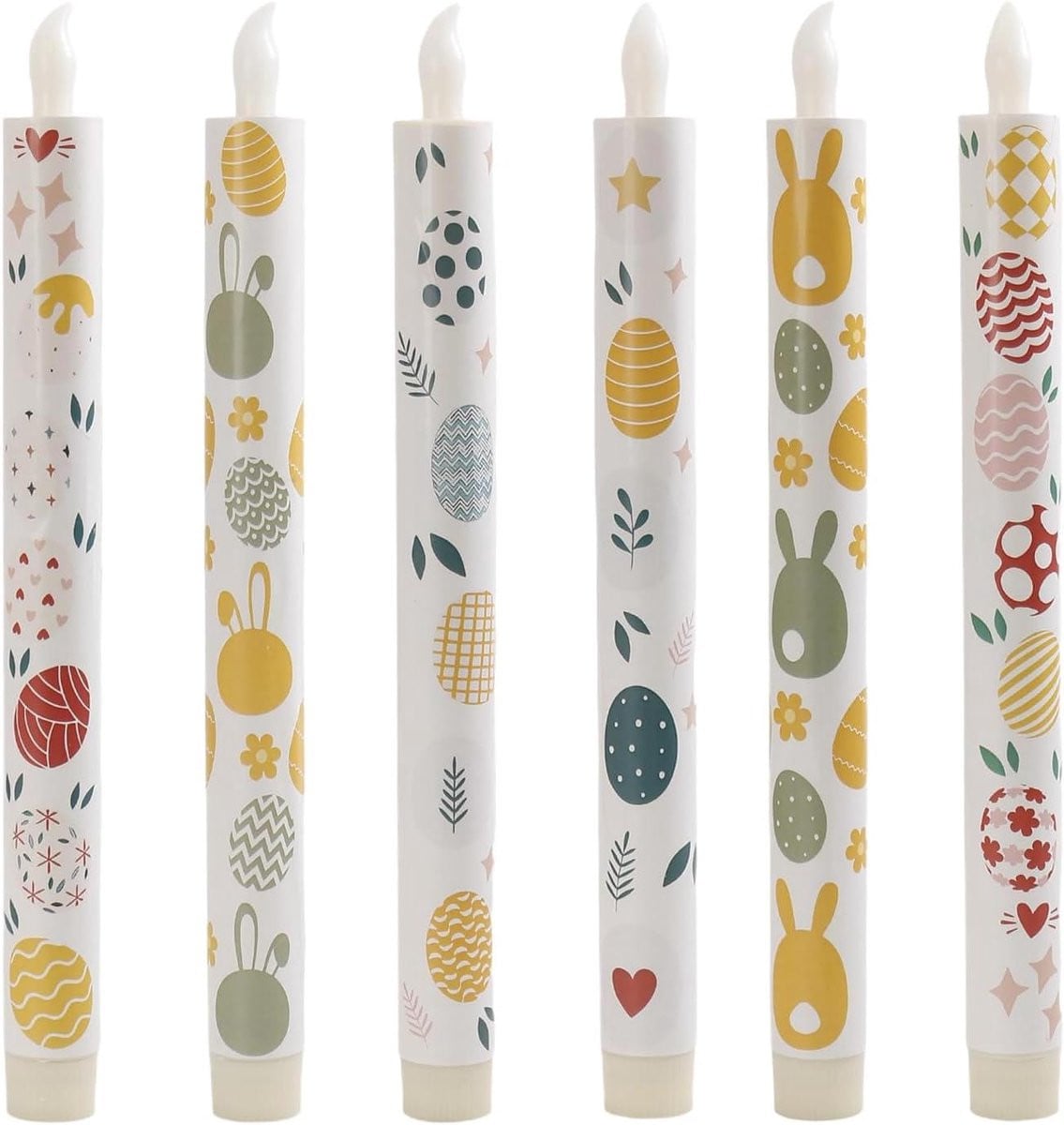 Wit Hartvormige LED Vlamloze Kaarsen - Set van 2 - 12 cm