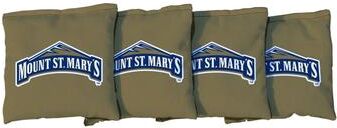 Skip's Garage Mount St. Marys Mountaineers Gold Cornhole Bags