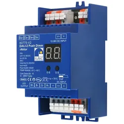 Rutec Projekt DALI-2 Push Dimm-Aktor DC REG DALI-2 DT6, für 12/24V, mehrfarbig, 1-4 Adressen, 1-4 Kanäle RUP-PHZ775-V2