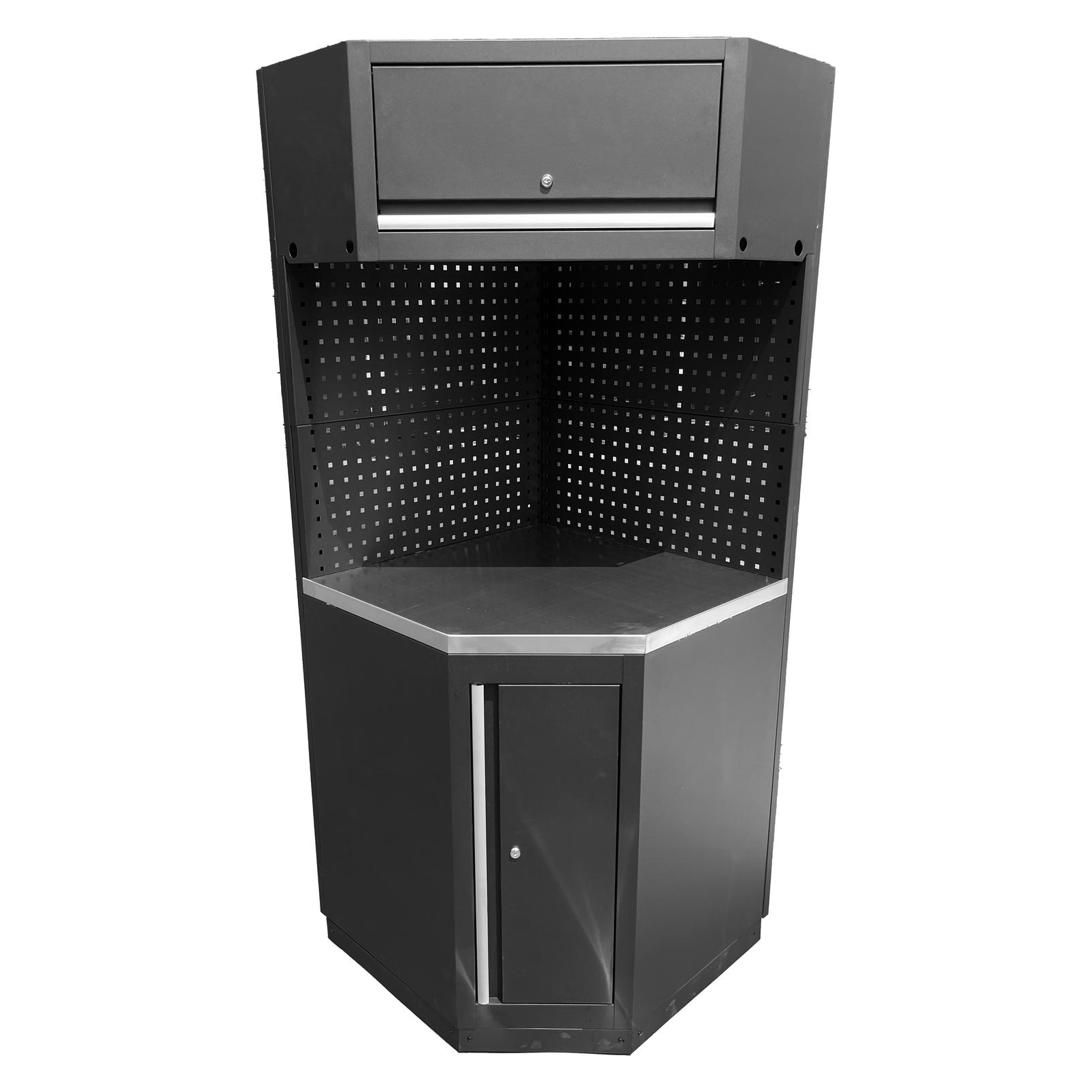 KS Tools 866.6010 Werkstatt-Schranksystem Eck-Modul, Edelstahlarbeitsplatte (B (60 cm, 189 cm) (866.6010)