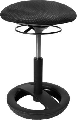 Fitness-Hocker SITNESS BOB, ergonomisches Sitzen, Sitzhöhe 440 bis 570 mm, schwarz, Gestell schwarz pulverbeschichtet