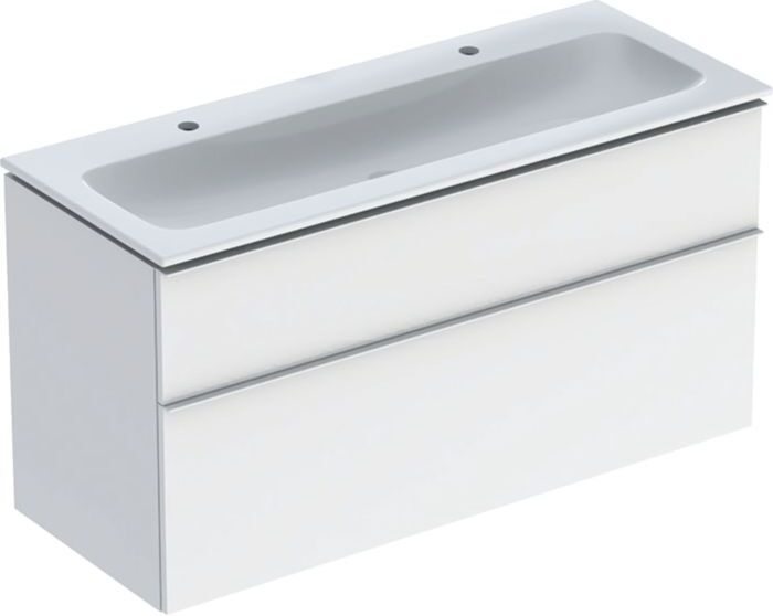 Geberit iCon Möbel-Waschtischset 502338011 120x63x48cm, weiß, weiß hochglänzend, Griff weiß matt