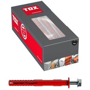 Tox Schrauben-Dübel-Set 062101621, Fassad KB, 10x120mm Langschaftdübel & Sechskantschrauben, 100-teilig