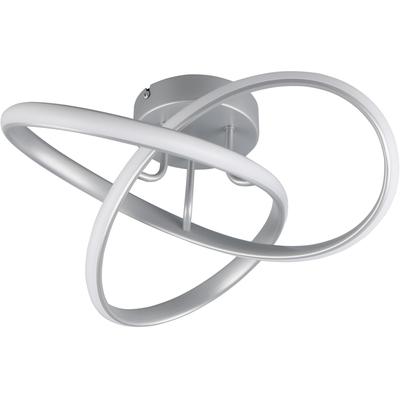 REALITY LEUCHTEN LED Deckenleuchte "MEO, kleine Dekolampe als LED Deckenlampe oder Wandlampe", grau (dunkeltitanfarben), 1, Ø 40cm H: 15cm, 1 Stk., Leuchten, Ø 40cm, Höhe 15cm Design Lampe mit geschwungenem LED Knoten 1800 Lumen, LED Deckenleuchte