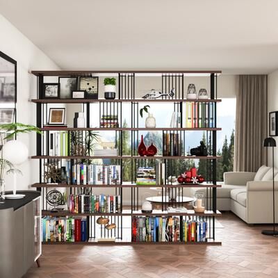 EVE-Modern Room Division Iron Etagere Bookcase - 86.8*94.4*11.8 inches