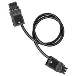 Hager Tehalit Verbindungskabel Netz-Stecker - Netz-Buchse Gesamtpolzahl: 2 + PE Schwarz 0.60 m 1 St. Piece GKWAD03006