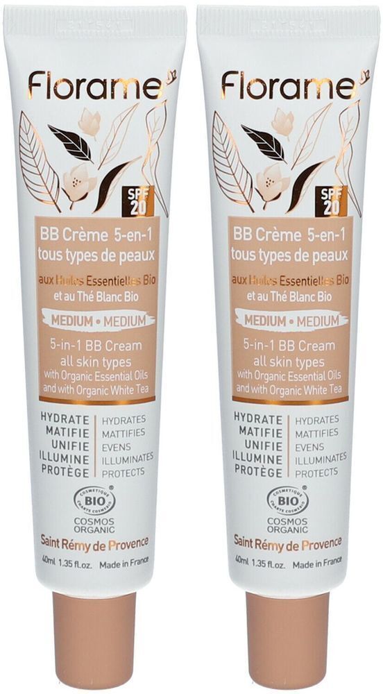 Florame BB Crème 5-en-1 Medium x2 2x40 ml Make up