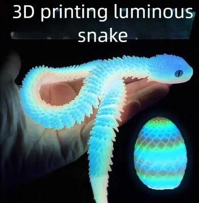 Uplifted Finds Articulated Mobile Joint Simulation Cobra & Snake Egg Statue 3D Printed Fidget Desktop Ornament Articulated Mobile Joint Simulation Cobra & Snake Egg Statue 3D Printed Fidget Desktop Ornament