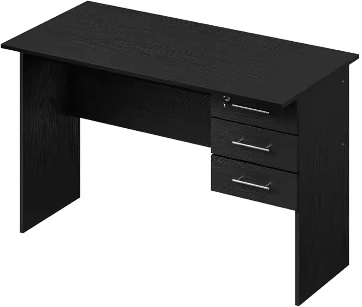 Varnox Bureau met 3 lades en slot - Zwart - Breedte: 120 cm