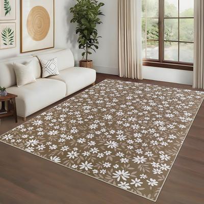 Garvee Modern Daisy Floral Print Area Rug