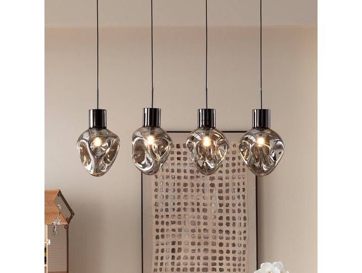 KARE Designer Hängeleuchte Supernova, dimmbar, alu / grau / zink, für Wohn- / Esszimmer, Glas, Design