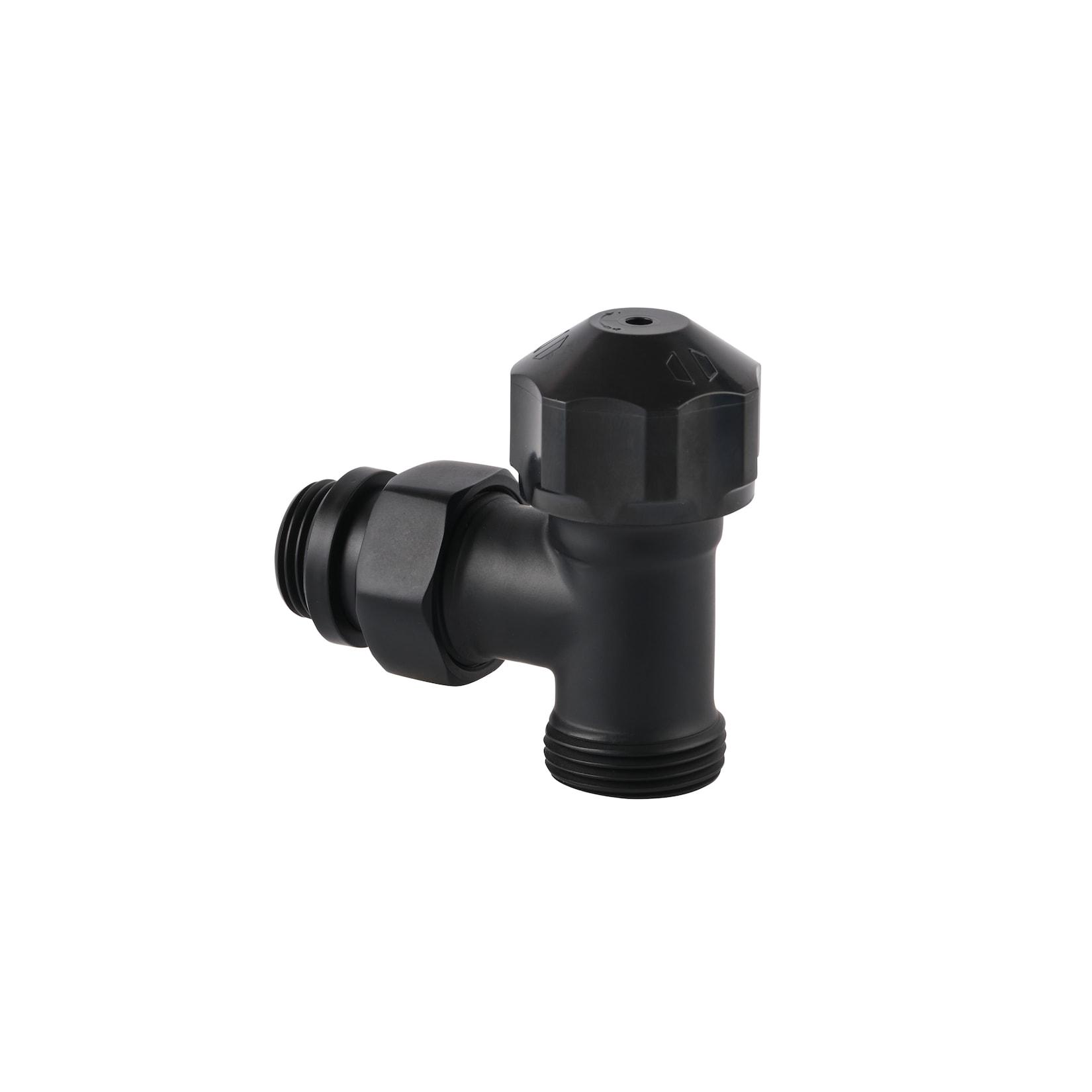 sanicomfort Thermostatventil Unterteil Design schwarz RAL 9005 - versch. Ausführungen