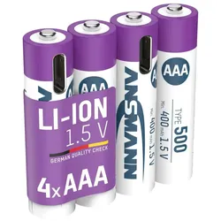 Ansmann 1311-0028 Haushaltsbatterie Wiederaufladbarer Akku AAA Lithium-Ion (Li-Ion)