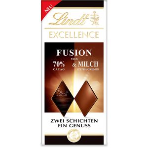 Lindt Tafelschokolade Excellence Fusion 70% Kakao & Milch, 70% Kakaogehalt in Edelbitter & 30% Kakaogehalt in Milch 100 g