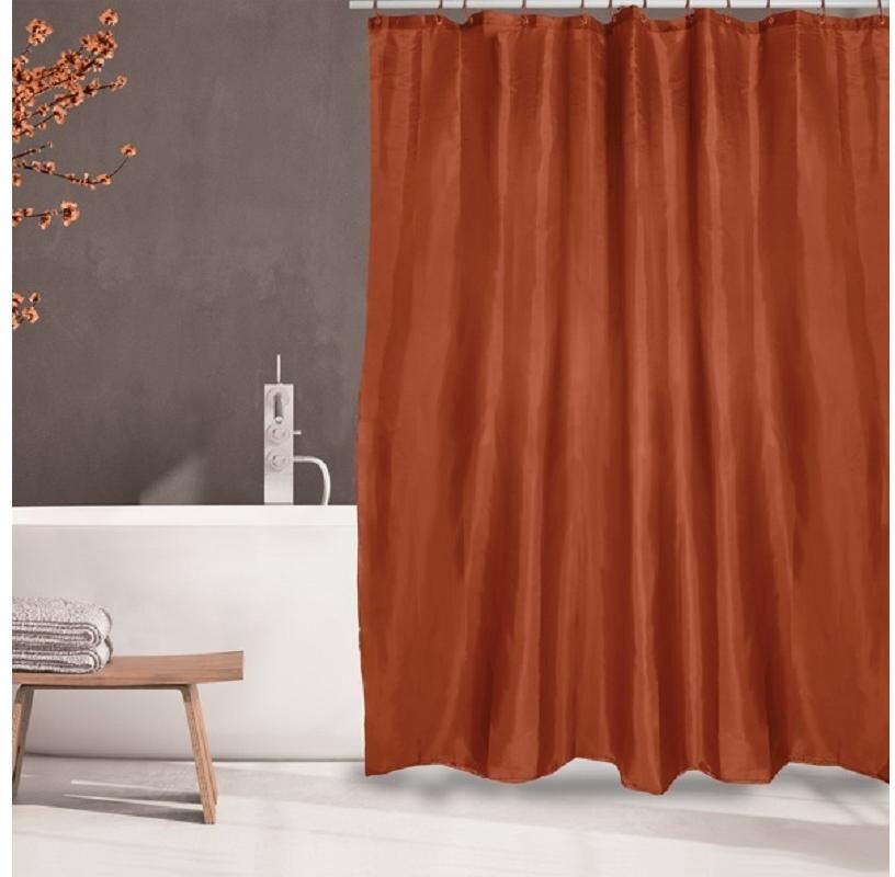 Duschvorhang MSV "MSV Uni, Terracotta", orange, B:180cm H:200cm, Polyester, Duschvorhänge, Duschvorhang orange B/H: 180cm x 200cm