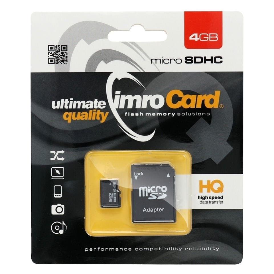 IMRO Karta pamieci microSD 4GB adp 10C (4 GB, microSDHC, U1, UHS-I) (KOM000780)