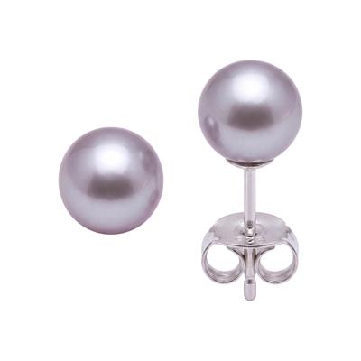 Perlenohrringe JOBO "Ohrstecker mit Perlen 5 mm", silber (silber 925), Ohrringe, Damen, 5mm, Perlen Silber 925 (Sterlingsilber), Perlen, Silber 925 (Sterlingsilber), 925 Silber mit Süßwasser-Zuchtperlen