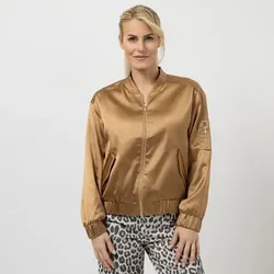 EVA LUTZ Satin-Blouson 2-Wege-Reißverschluss 2 Pattentaschen leger weit