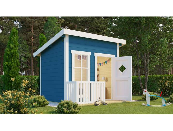 Spielhaus NORDIC HOLZ FLIPP , blau (lichtblau), B:230cm H:188,1cm T:190,6cm, Holz, Spielhäuser, Spielhaus, BxTxH: 230x191x188 cm