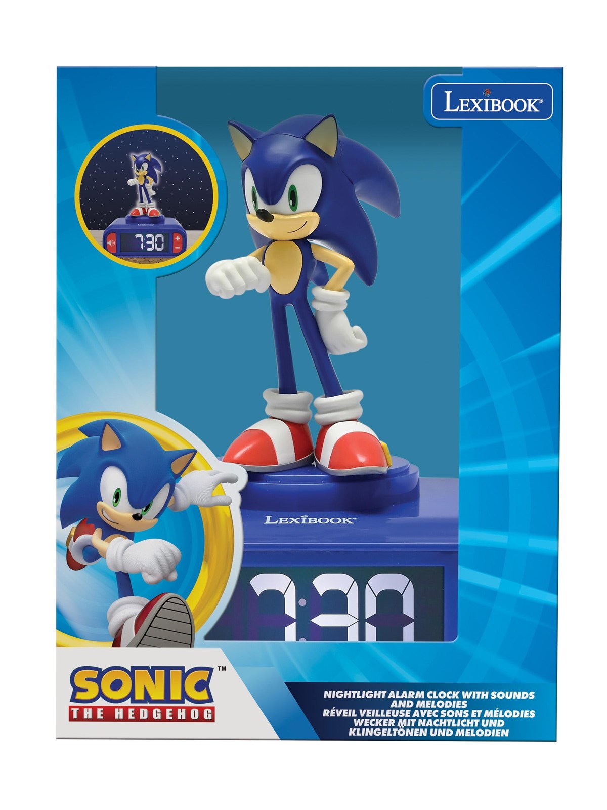 Sonic Night light Alarm Clock with sounds
