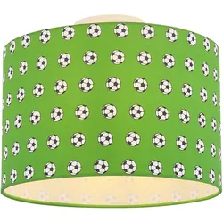 Deckenleuchte Kinderlampe Kinderzimmerlampe Deckenlampe Schirmleuchte Spielzimmer, Metall weiß grünfarbig, 1x E27 Fassung, DxH 30x25,5 cm