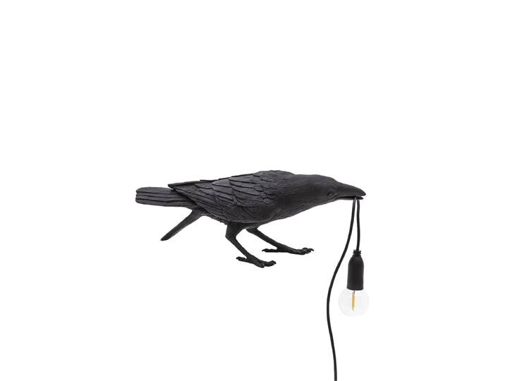 LED Design Tischlampe „Bird Playing“ Schwarz Seletti